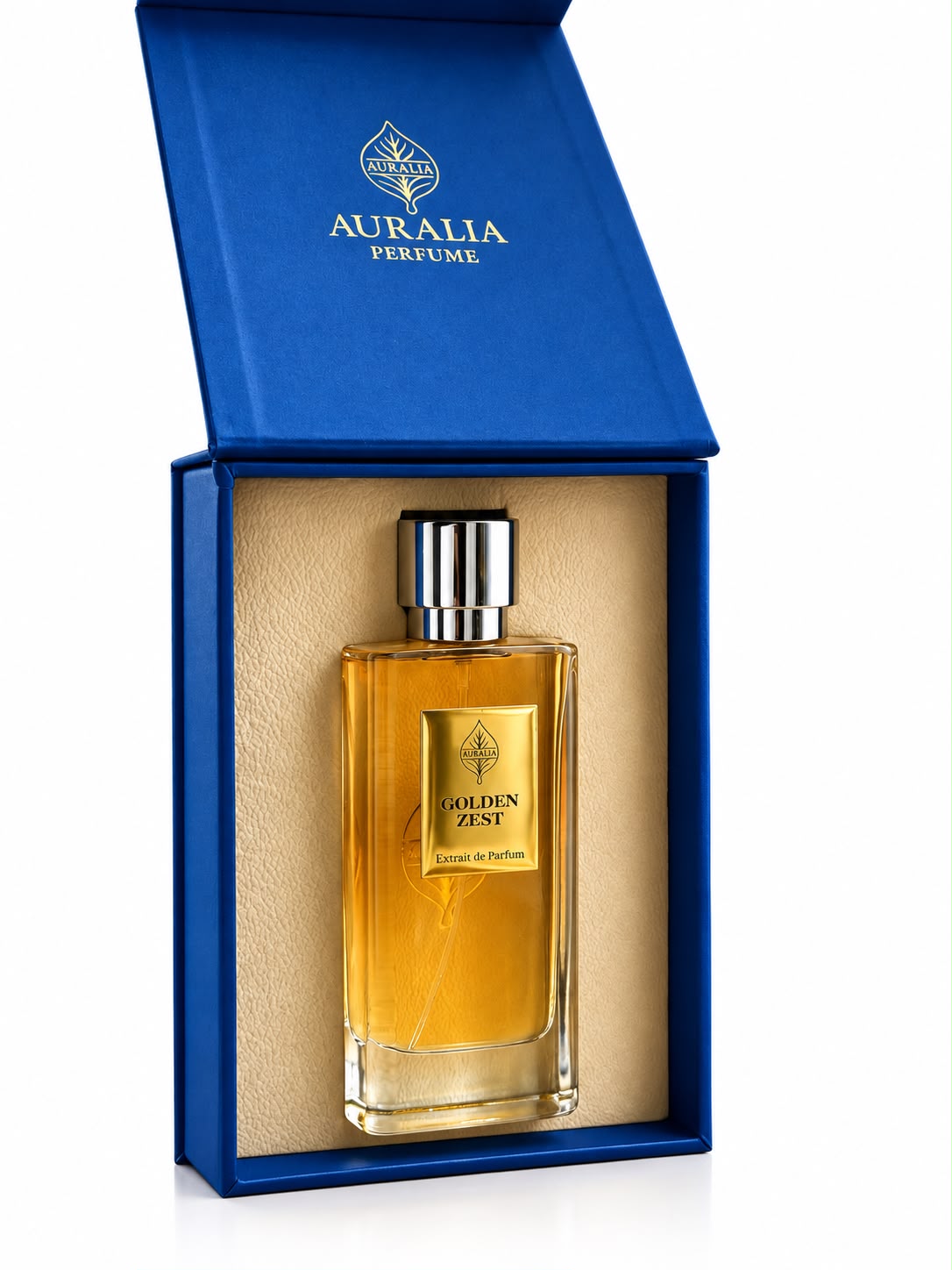 Auralia perfume bottle and box